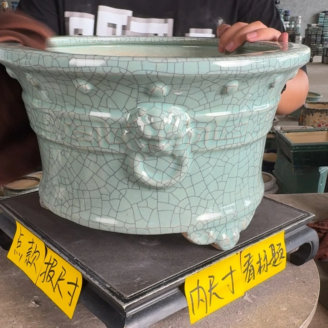 。一风堂石湾花盆 开孔缝隙 内29*17