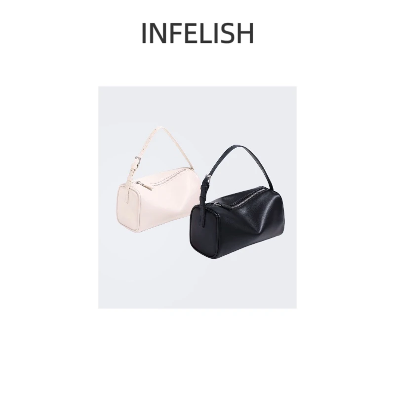 晓夏自制 “枕头包” 植鞣质感内里小羊皮 迷你手提包时尚腋下包