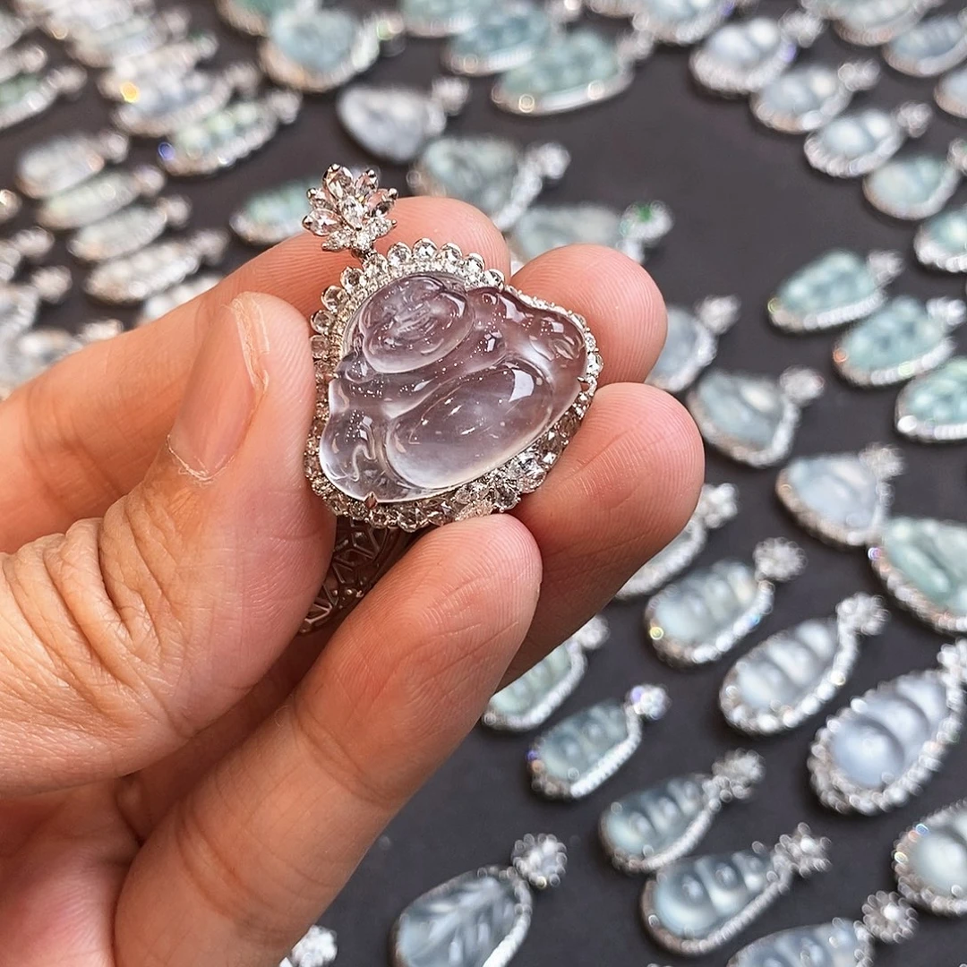 翡翠颈饰18K金镶嵌啊啊啊啊啊啊啊