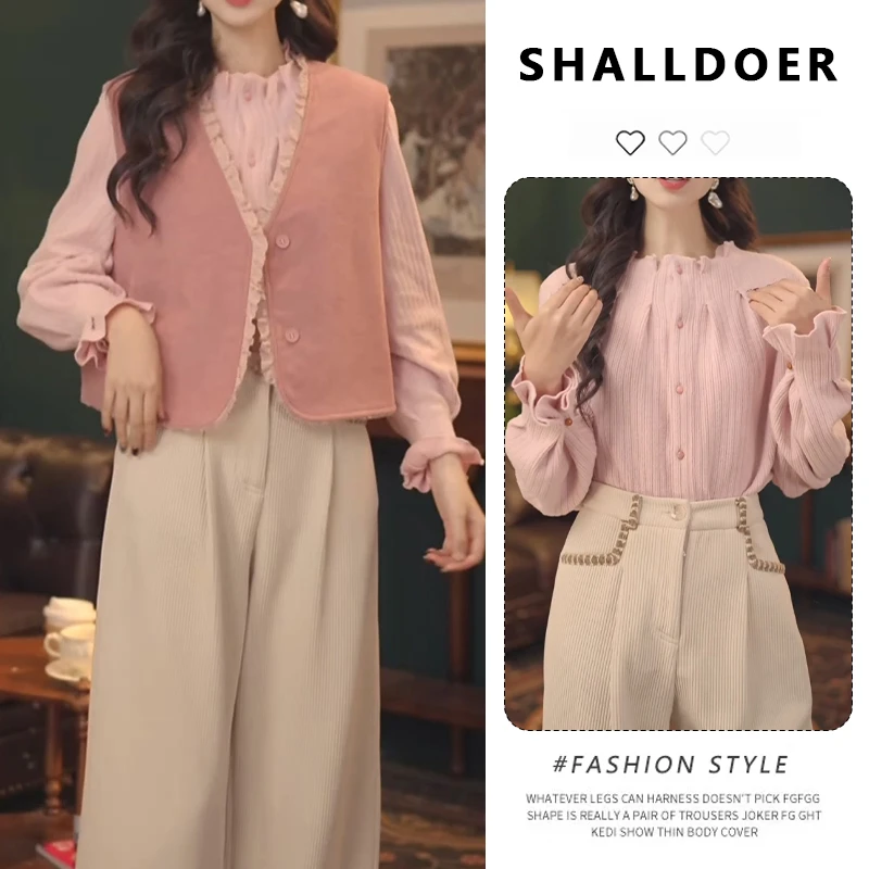 秋冬新款港风复古时尚潮流套装女厚款百搭长袖针织上衣套装