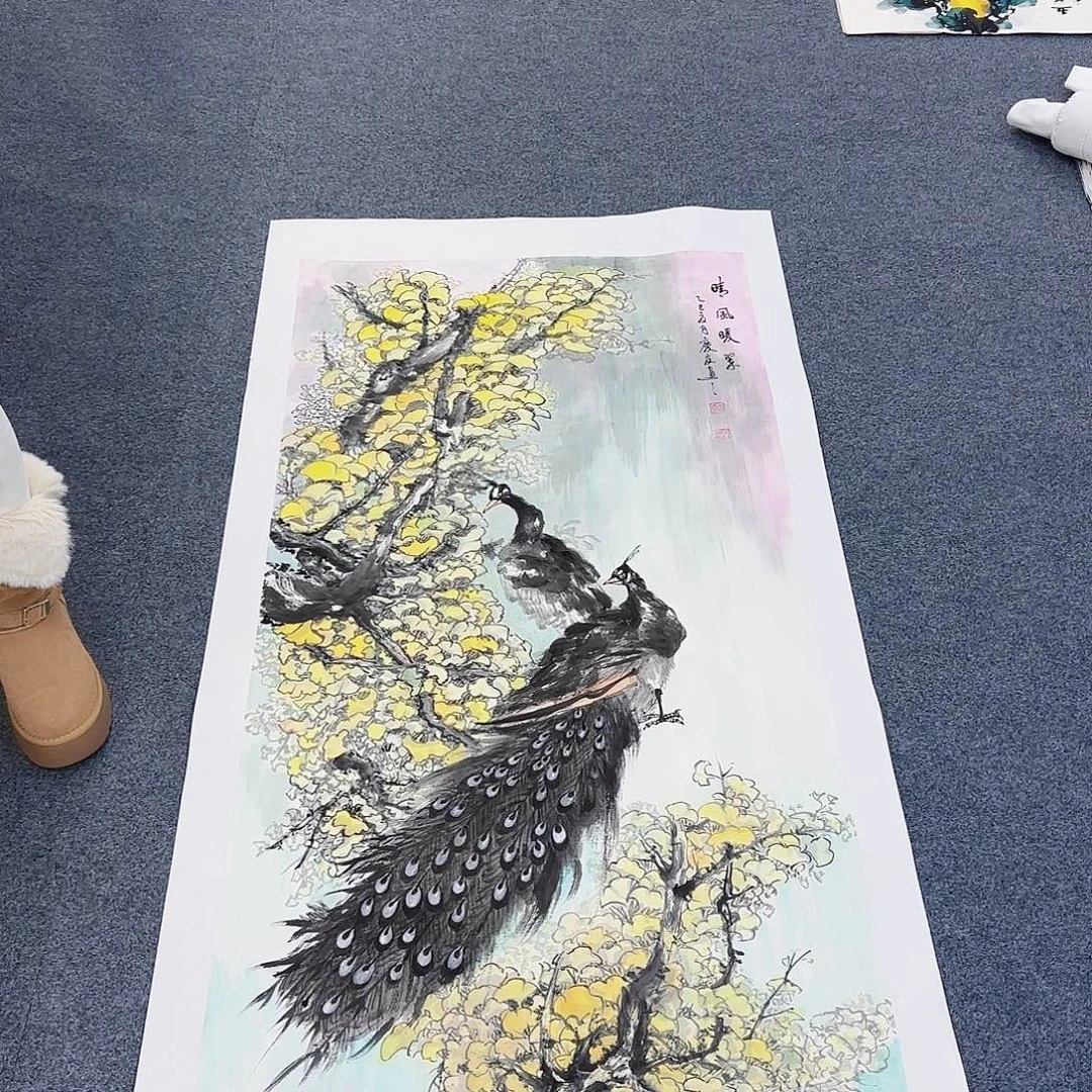 国画作品小姐姐放漏中