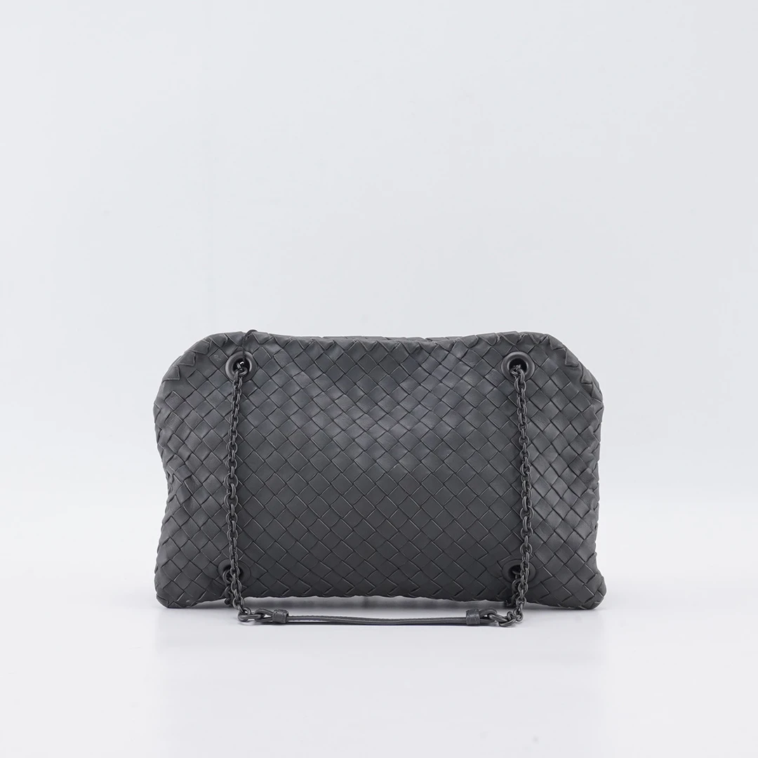 95新 BOTTEGA VENETA/葆蝶家 【白菜】灰色牛皮链条包/BGD600940008