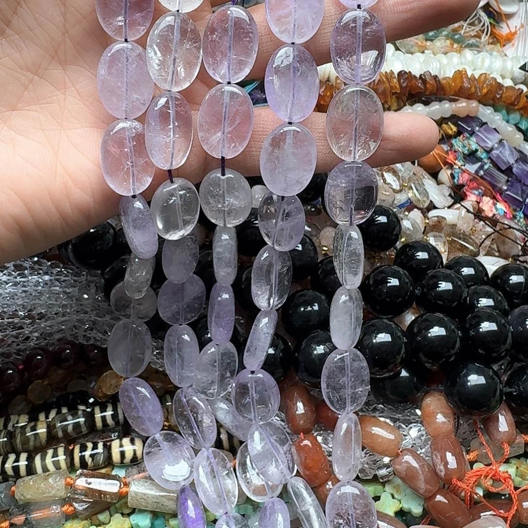 查罗石未镶嵌珠宝半成品一条14x19m紫水