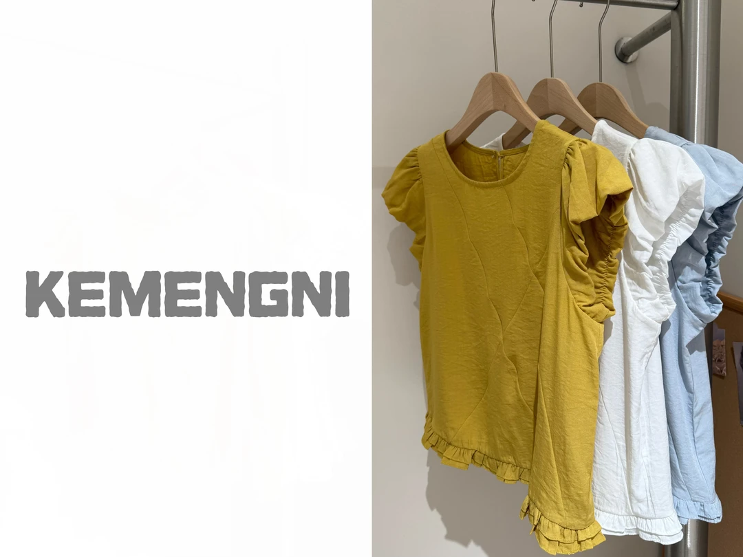 2597夏季花苞袖圆领套头短袖纯色气质百搭衬衫