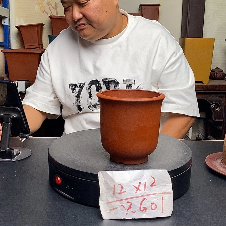 紫砂花盆货号一只G01