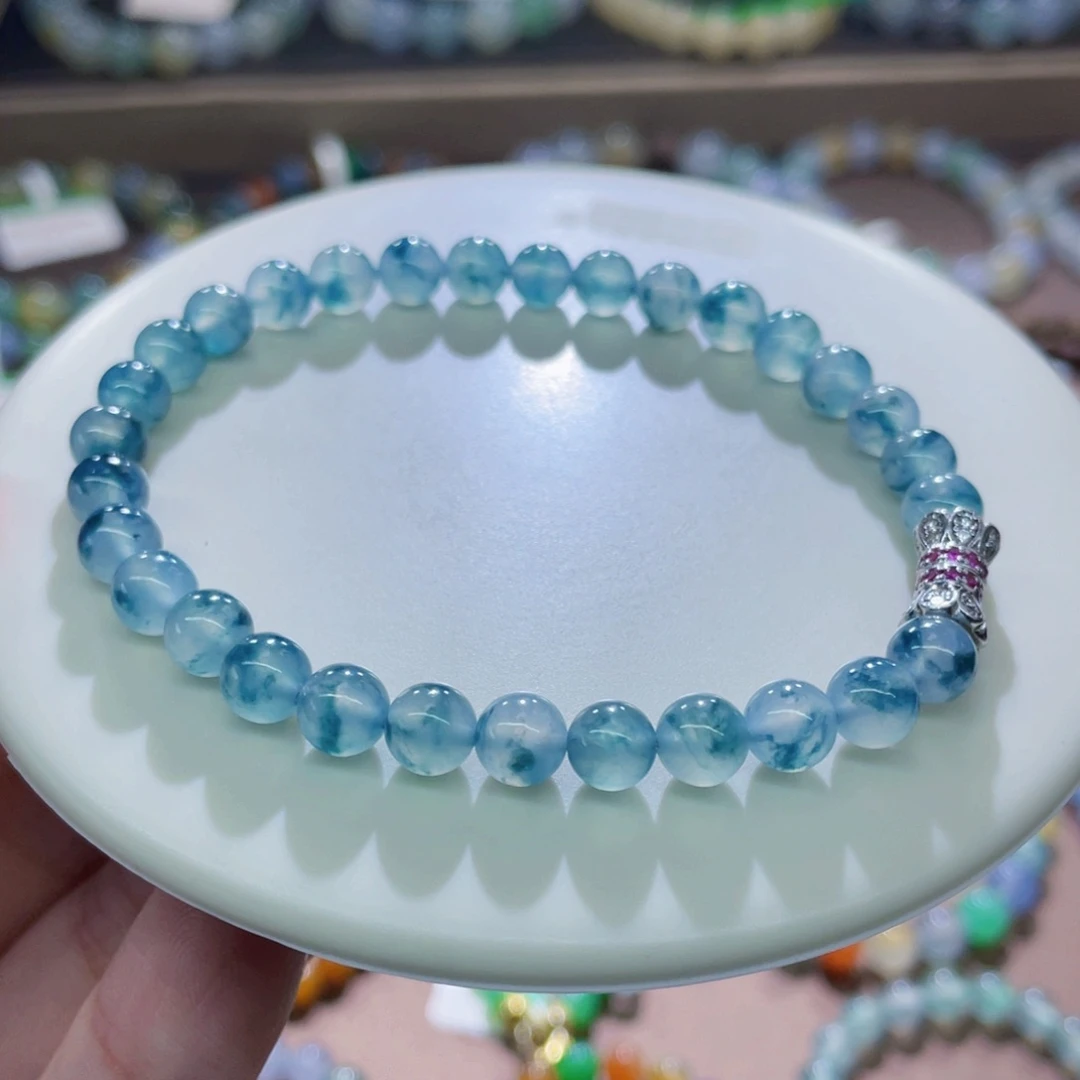 未镶嵌手链翡翠梦幻荧光星空蓝卡6