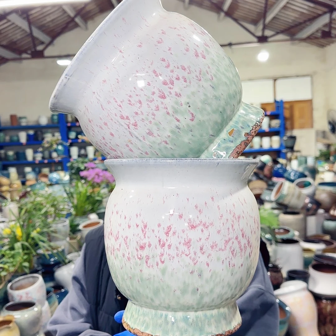 紫砂花盆高20口19