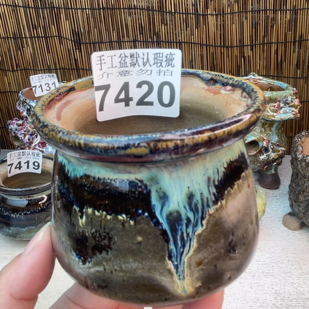 手工花盆默认瑕疵完美者勿拍