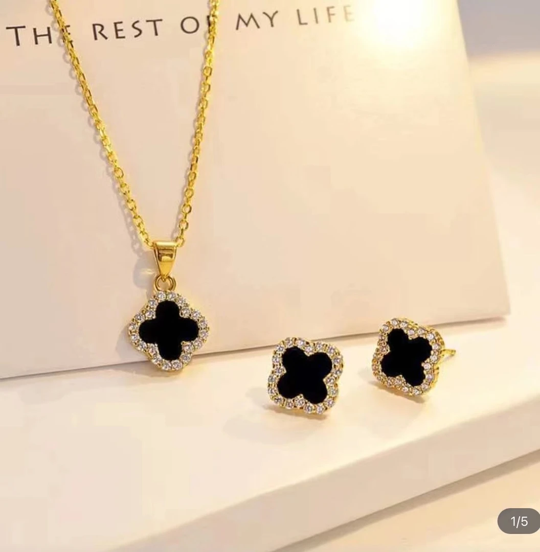 合金项链 四叶草项链