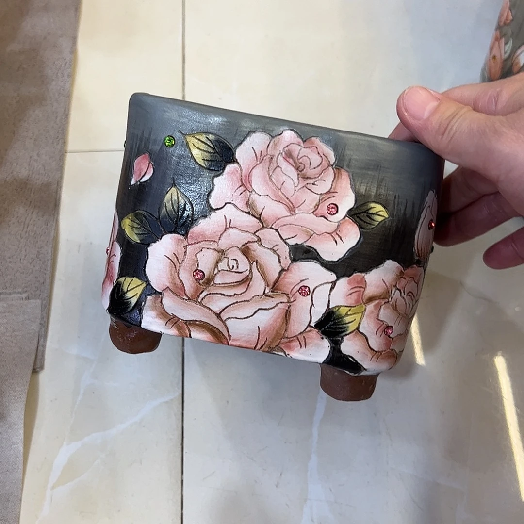 景德镇炫彩手绘口12*12高11.5