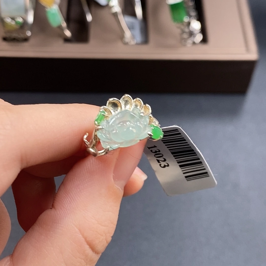 颈饰银S925镶嵌翡翠13023