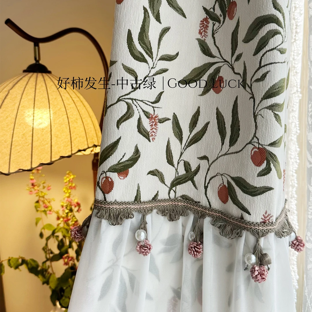 好柿发生「美式复古提花」文艺风客厅书房卧室美式轻奢雪尼尔窗帘