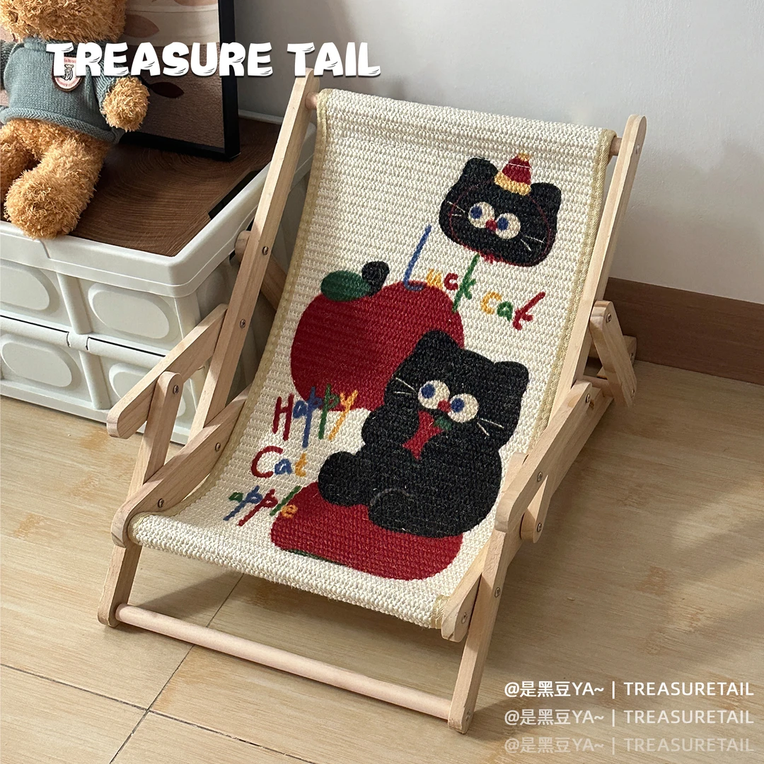 Treasure Tail 剑麻猫抓板实木耐磨不掉屑一体式猫床四季通用猫窝