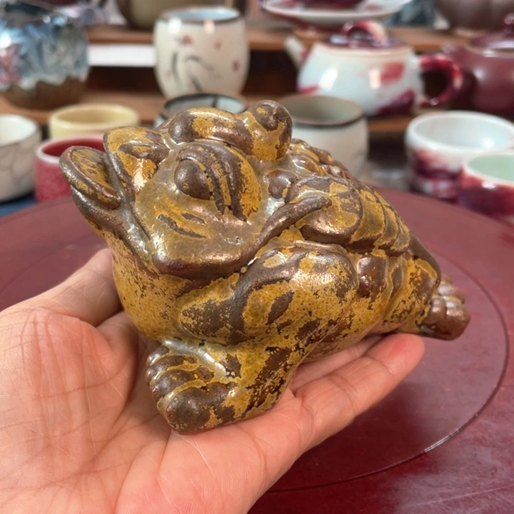 摆件钧瓷三足金蟾茶宠
