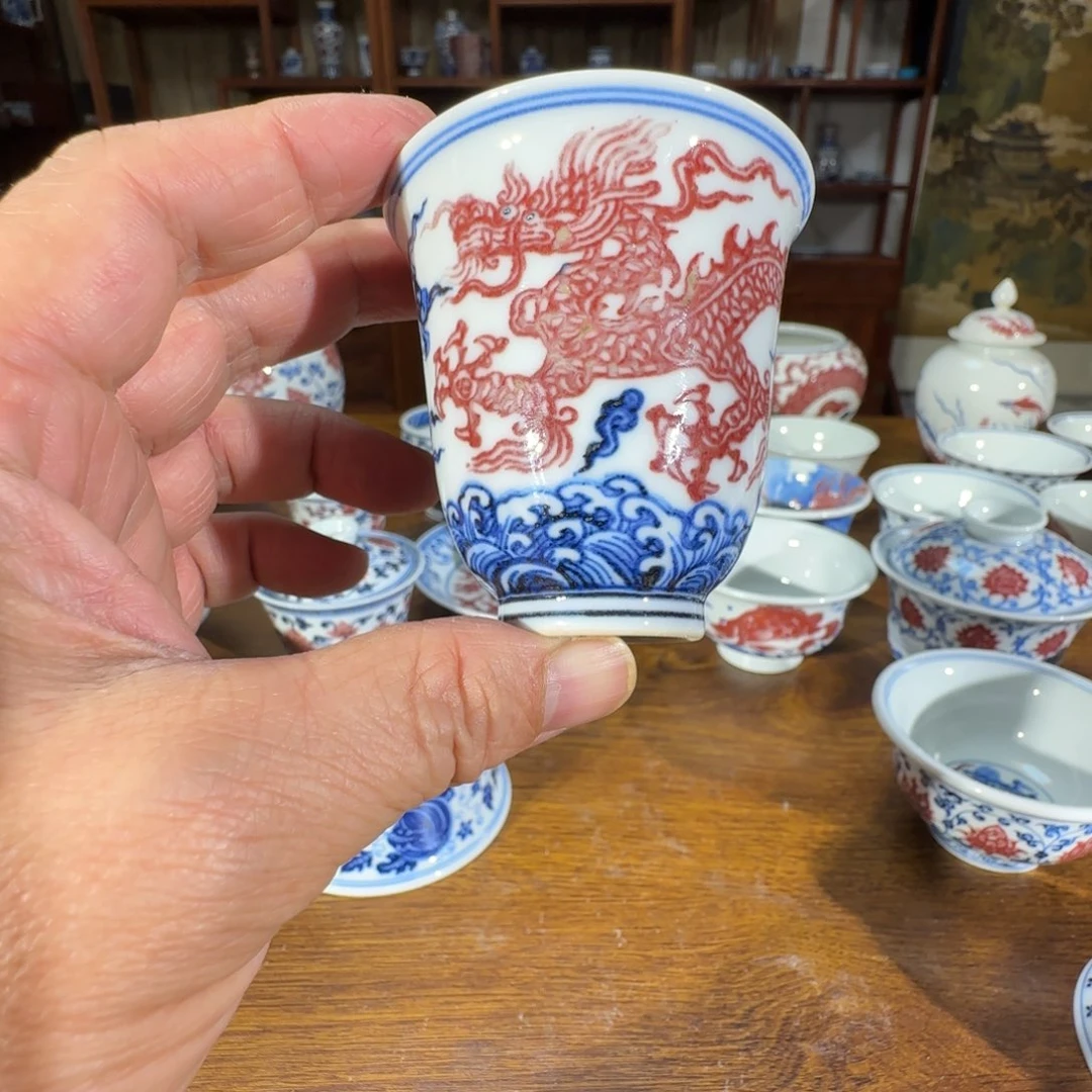 景德镇原矿釉里红陶瓷茶具