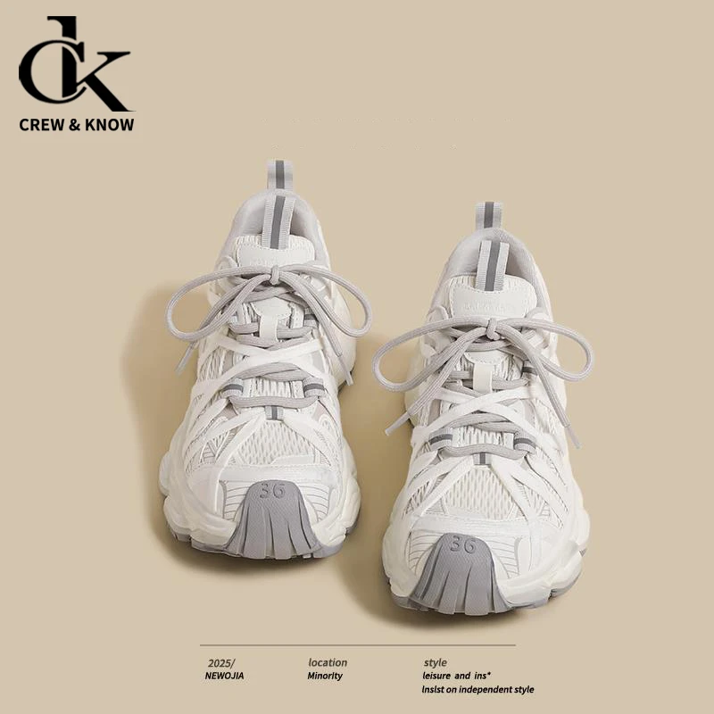 【官方正品】老爹鞋女款2025新款夏季女鞋厚底小个子增高休闲鞋