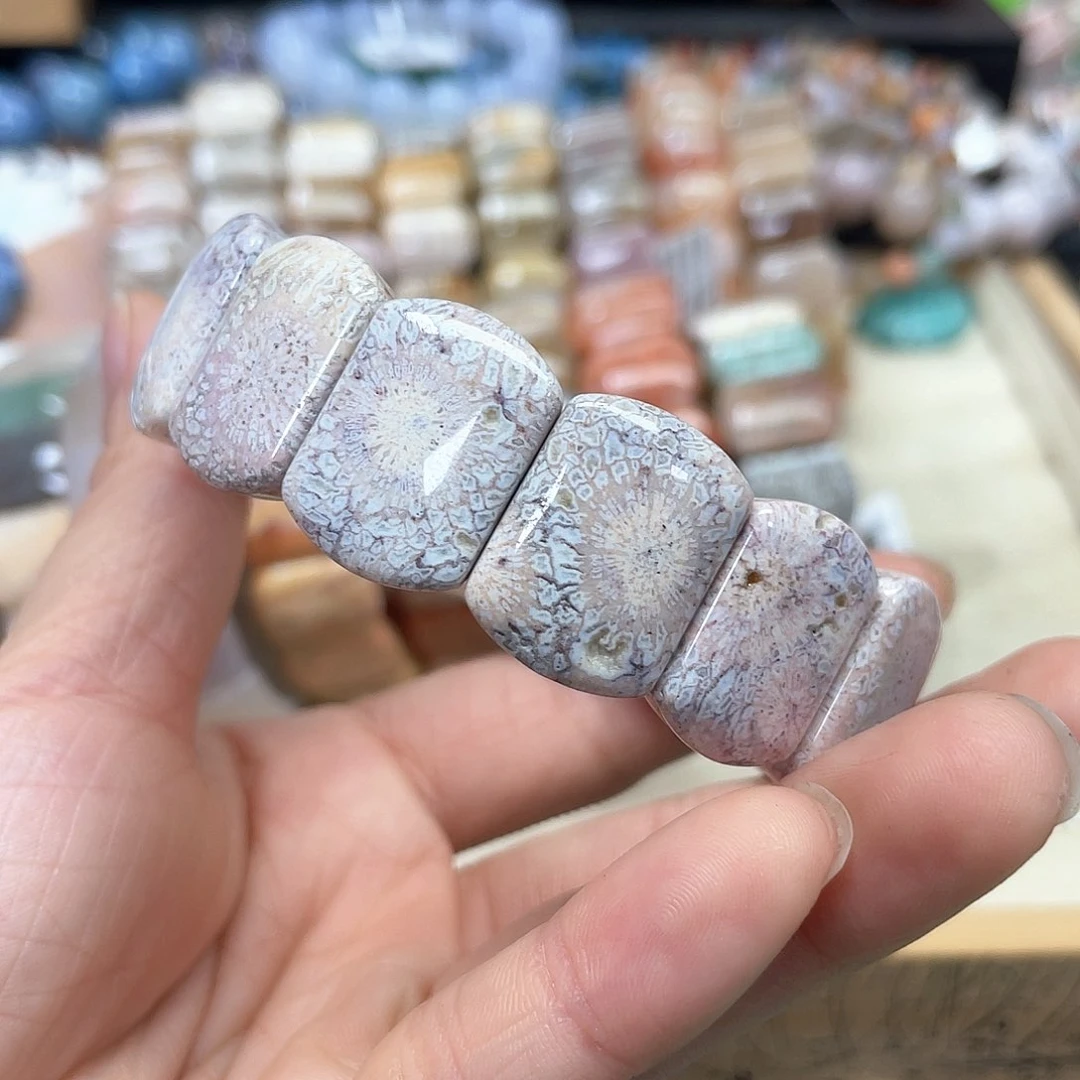 硅化珊瑚（珊瑚玉）手链未镶嵌小*硕344