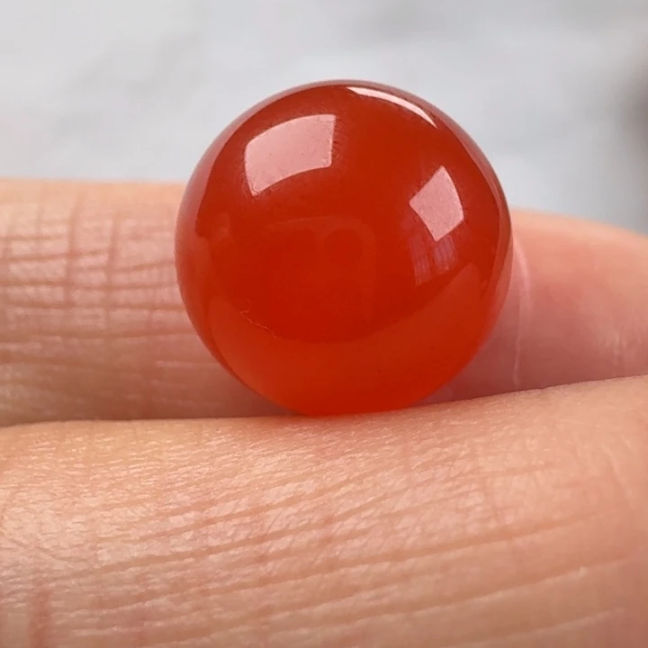南红玛瑙未镶嵌冰红圆珠单珠13.1