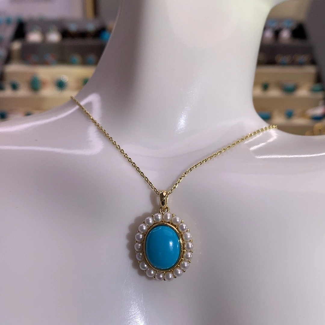 未镶嵌绿松石美松吊坠