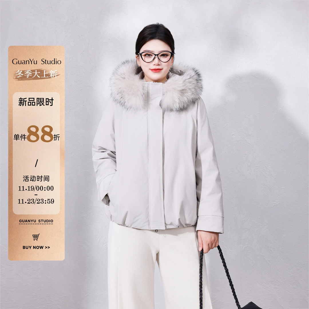 WW【北欧暖冬】蛋妹大码女胖mm冬显瘦短款派克服羽绒服外套DM35338