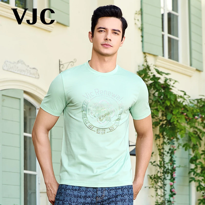 VJC/威杰思【专柜同款】2025夏季新款男士时尚圆领T恤衫D25BA1746