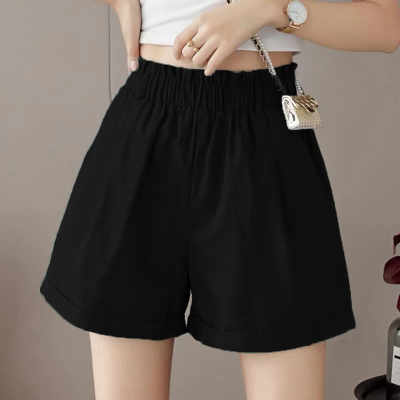 320 百搭韩版时尚短裤女夏季新款中腰显瘦直筒短裤裤子