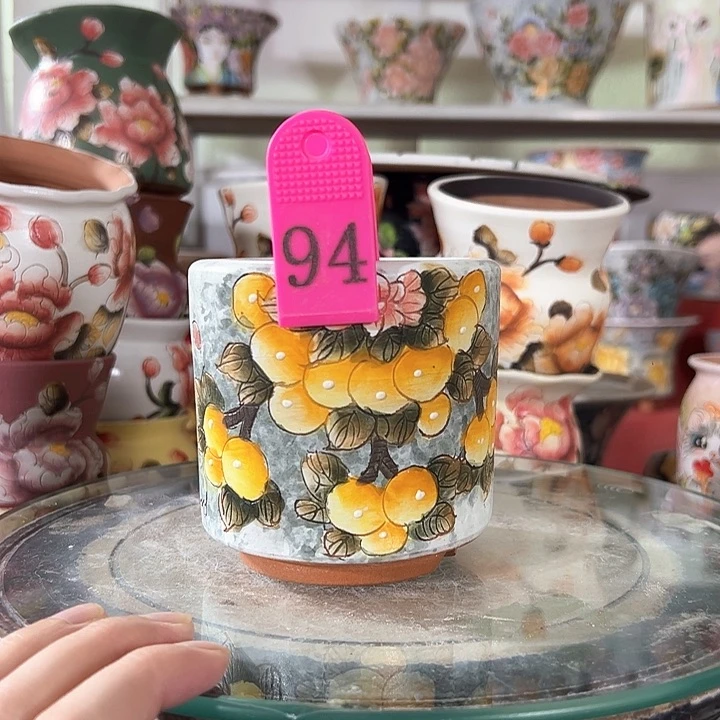 景德镇手绘花盆手绘作品