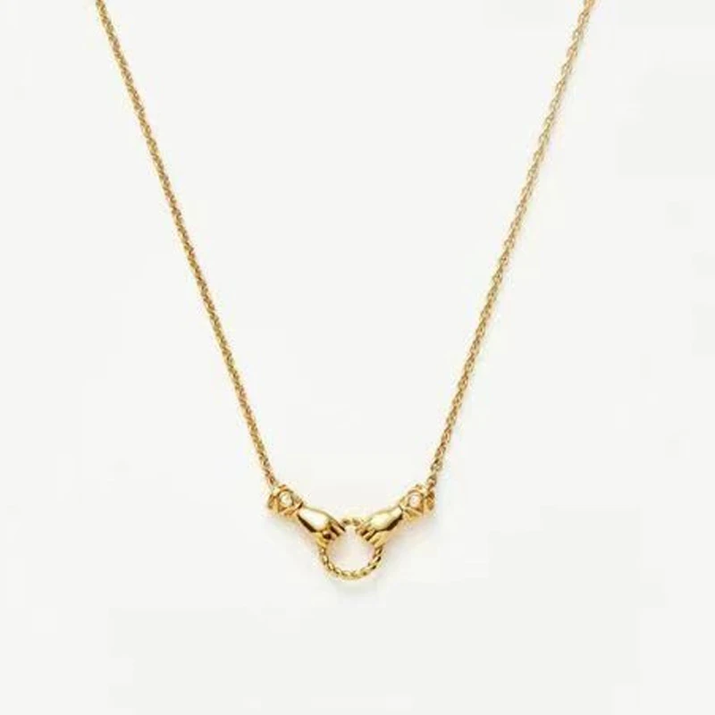 纯铜玻璃项链 【50cm】摩瑟DP【JSSP金色手拉手挂链】JSSP