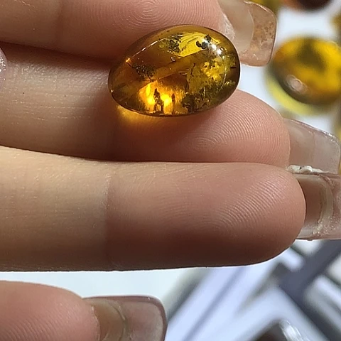 琥珀裸石未镶嵌3*2虫珀
