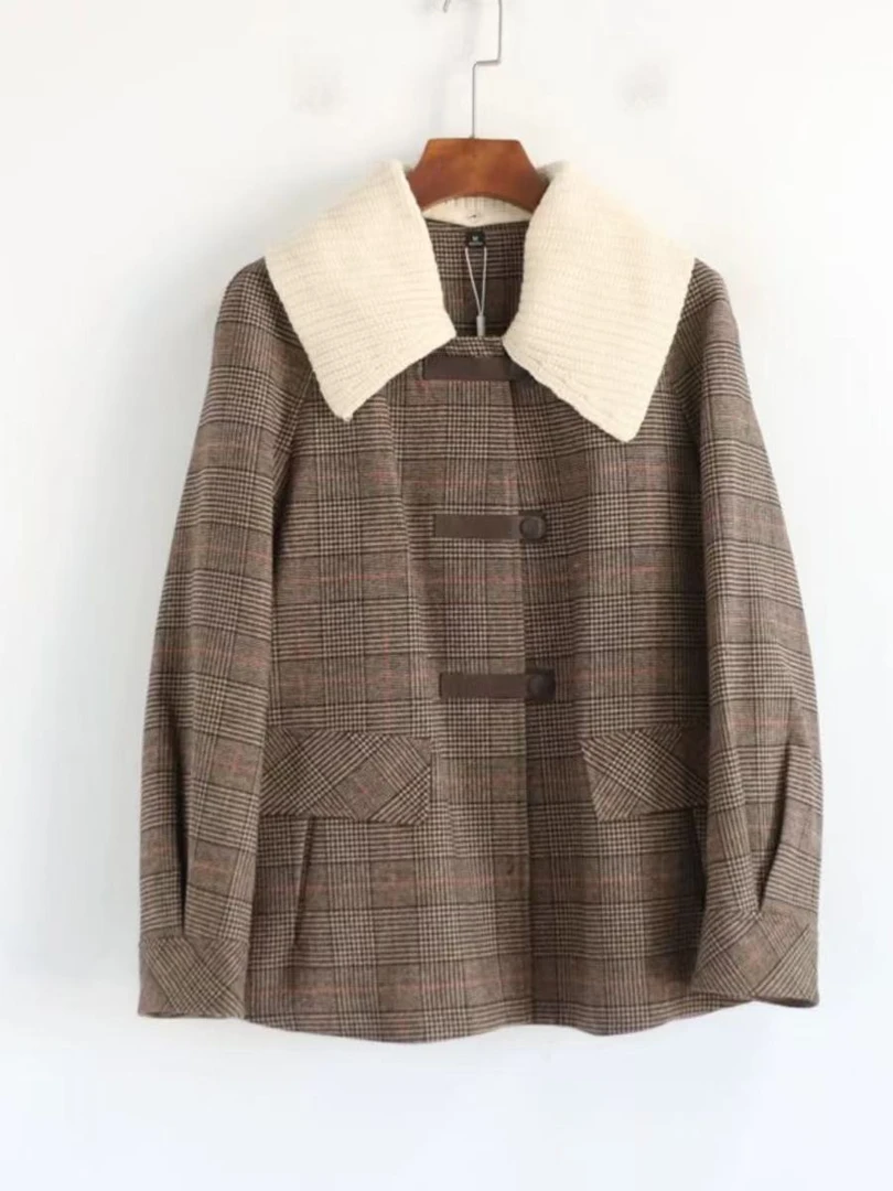 Y622 新款大衣中长款气质宽松时尚毛呢子大衣外套