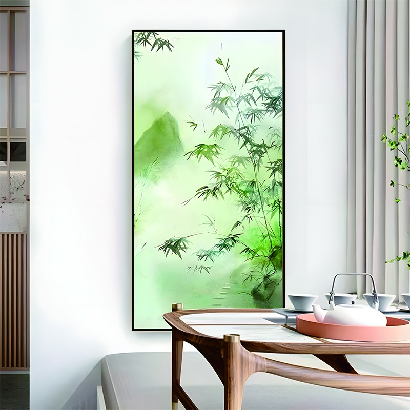 益师傅《专属》竹子玄关装饰画新中式壁画竹报平安过道厅竹子80160