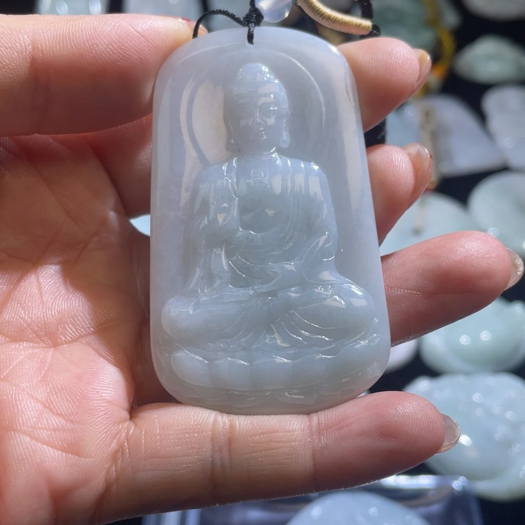 翡翠未镶嵌颈饰阿弥陀佛