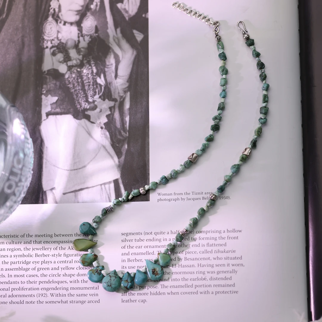 非金属合成锆石项链 复古民族风项链【顺丰包邮】【哎呦家18277】