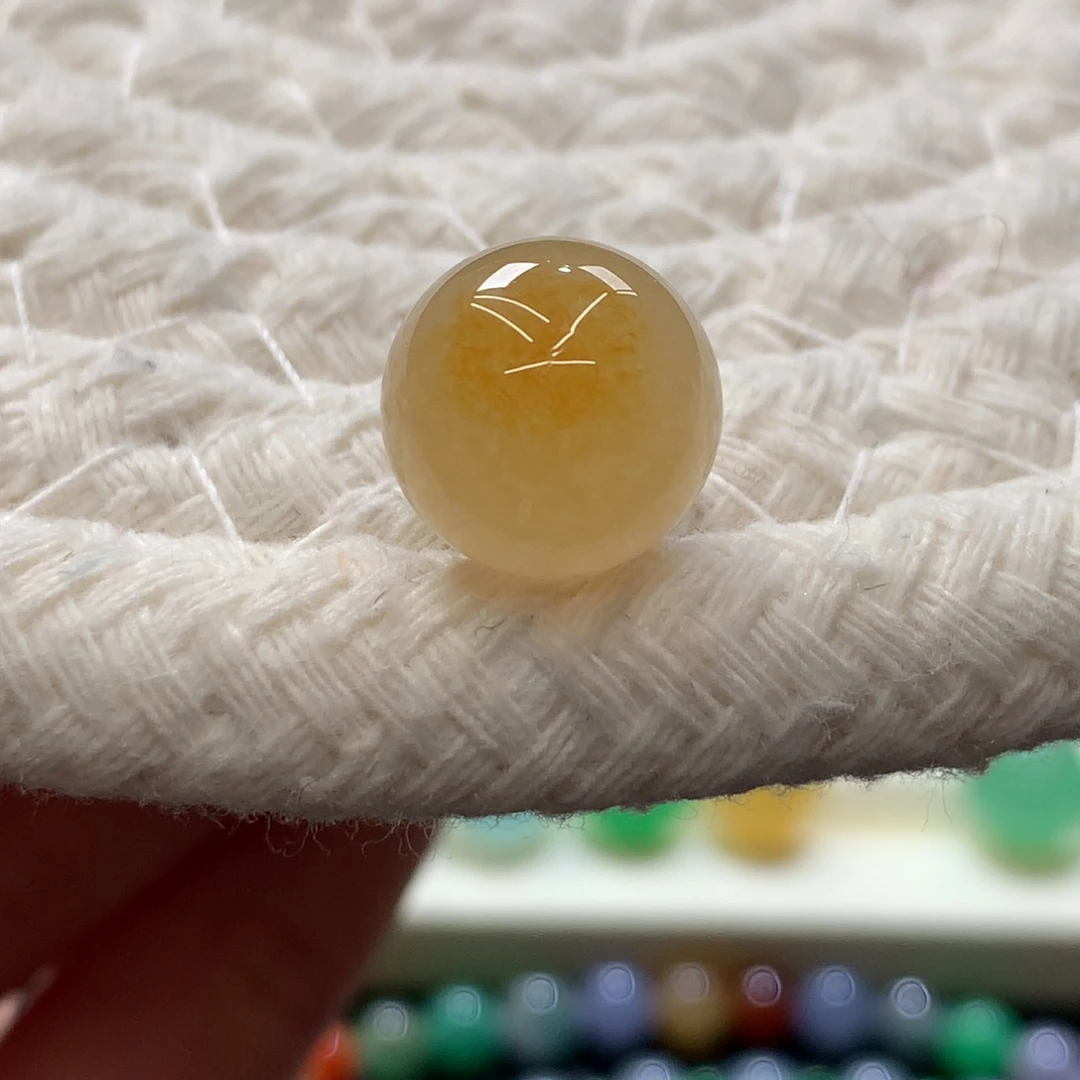 定制翡翠未镶嵌 毛货抛光定制 冰鲜西柚黄 卡11.5