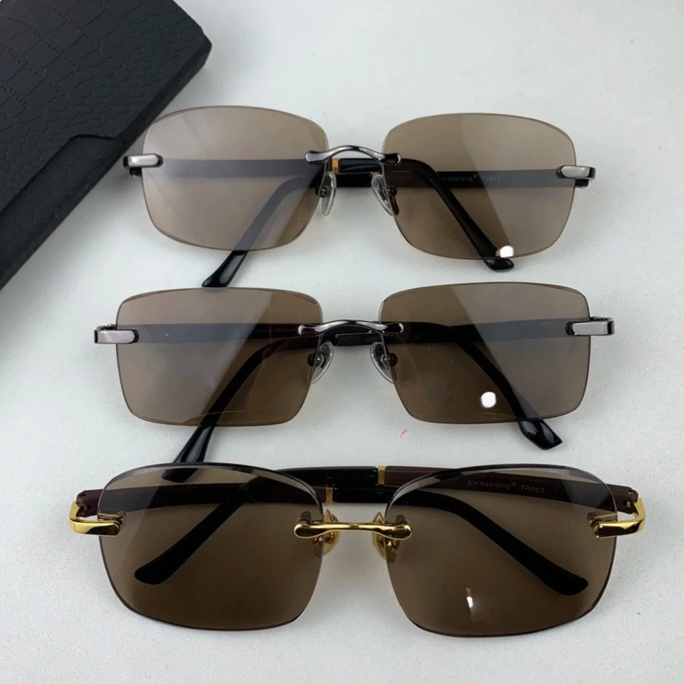 无框水晶石头镜高清护目眼镜中老年高档