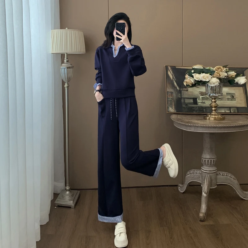 春秋穿搭一整套女装时尚减龄洋气高级感卫衣休闲运动两件套装女