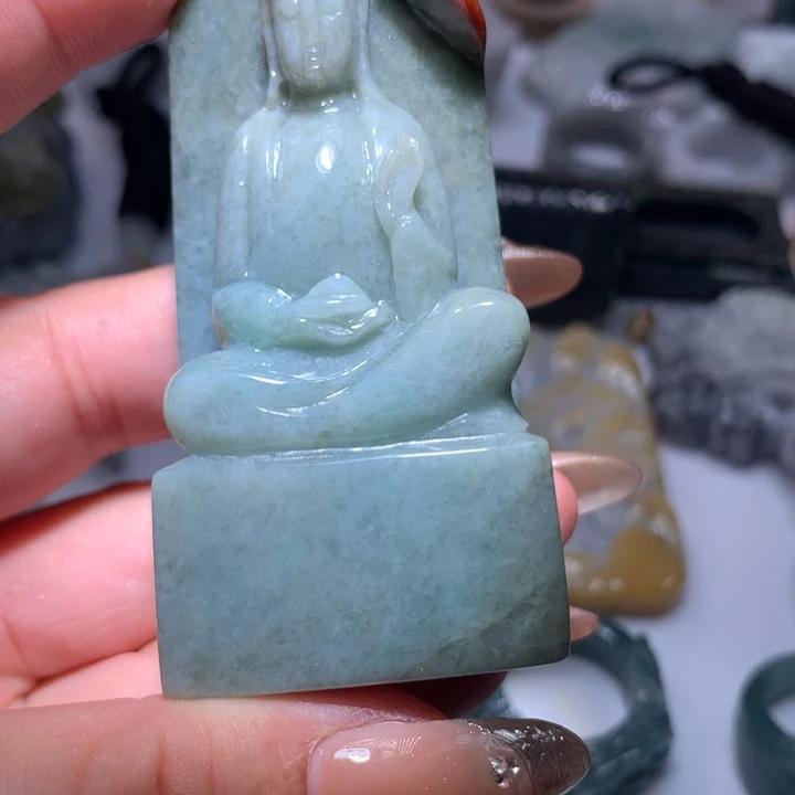 翡翠未镶嵌颈饰保真天然A货翡翠