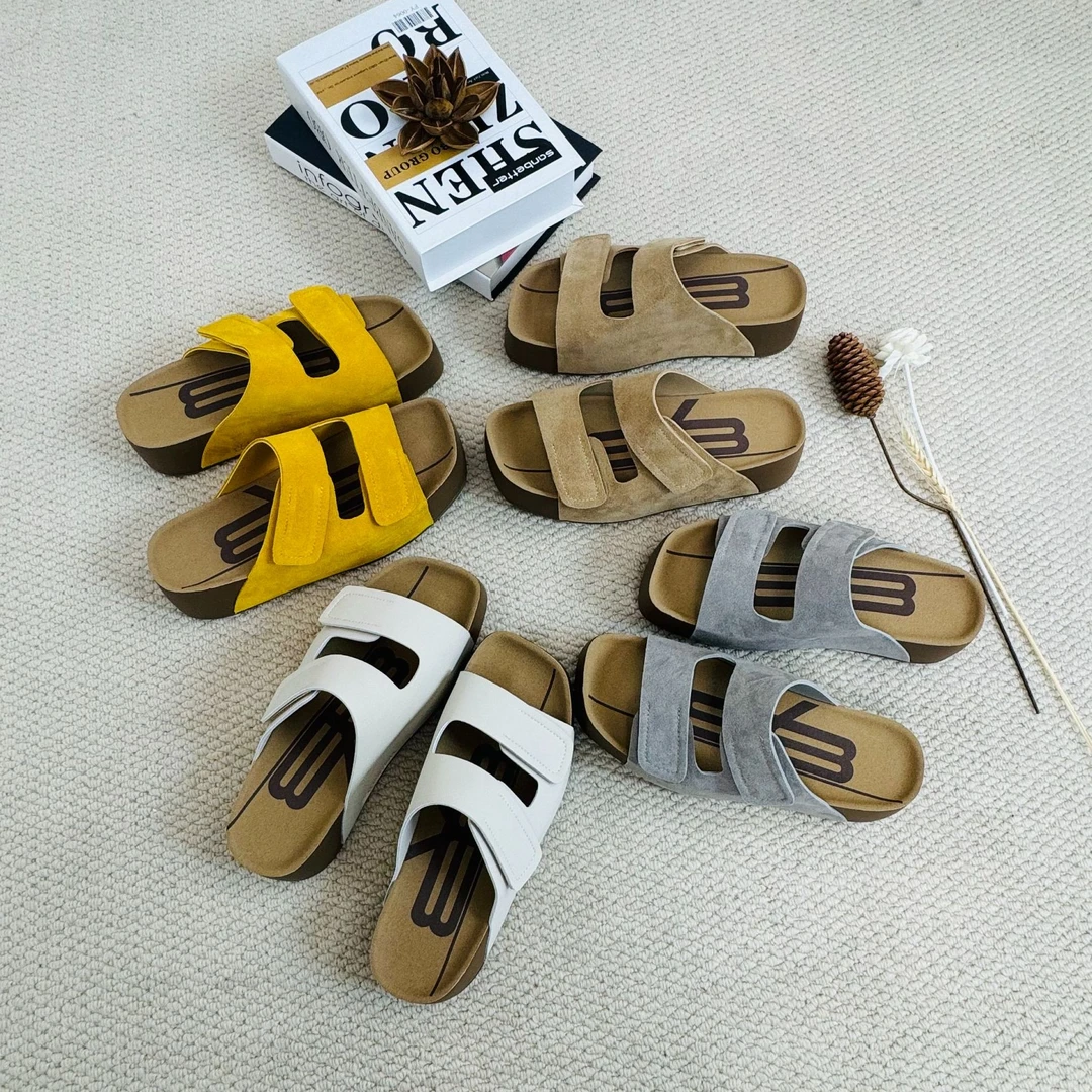 【羊嫲嫲】2025夏季新款时尚厚乳松糕底吐司厚底勃肯