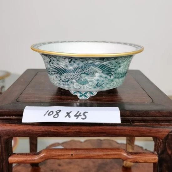 陶手工手绘大德堂釉盆