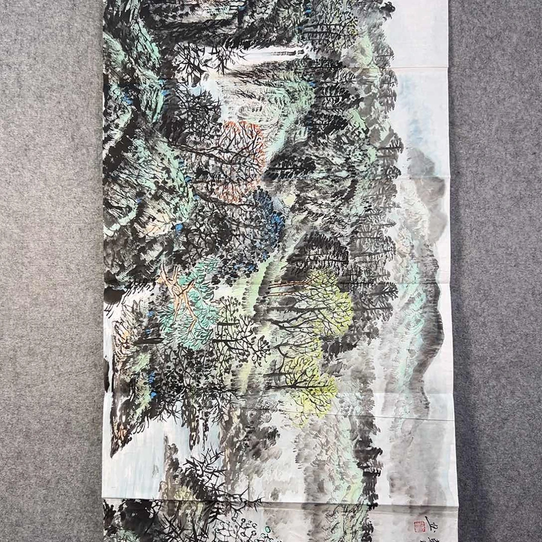 国画511 花鸟在此处飞翔也不太方便呀