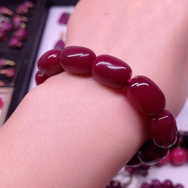 红宝石老油大珠珠收藏手串高端大气