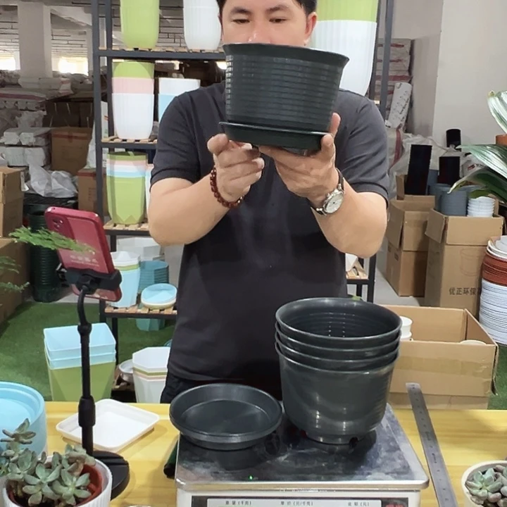 矮陶24口18高12黑色5个带托