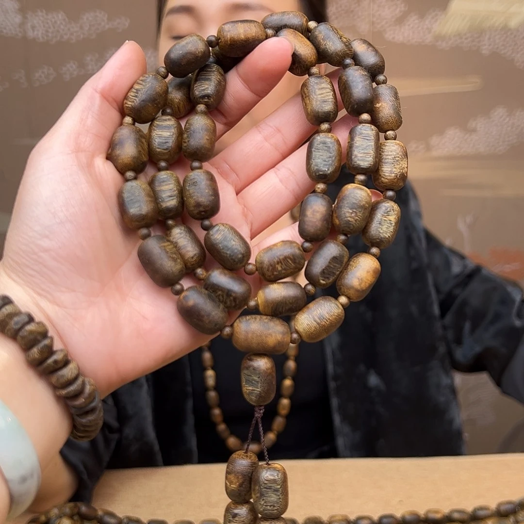 沉香手串海南老白奇金丝红油留疤珠多样性发货一条1.1➕50克