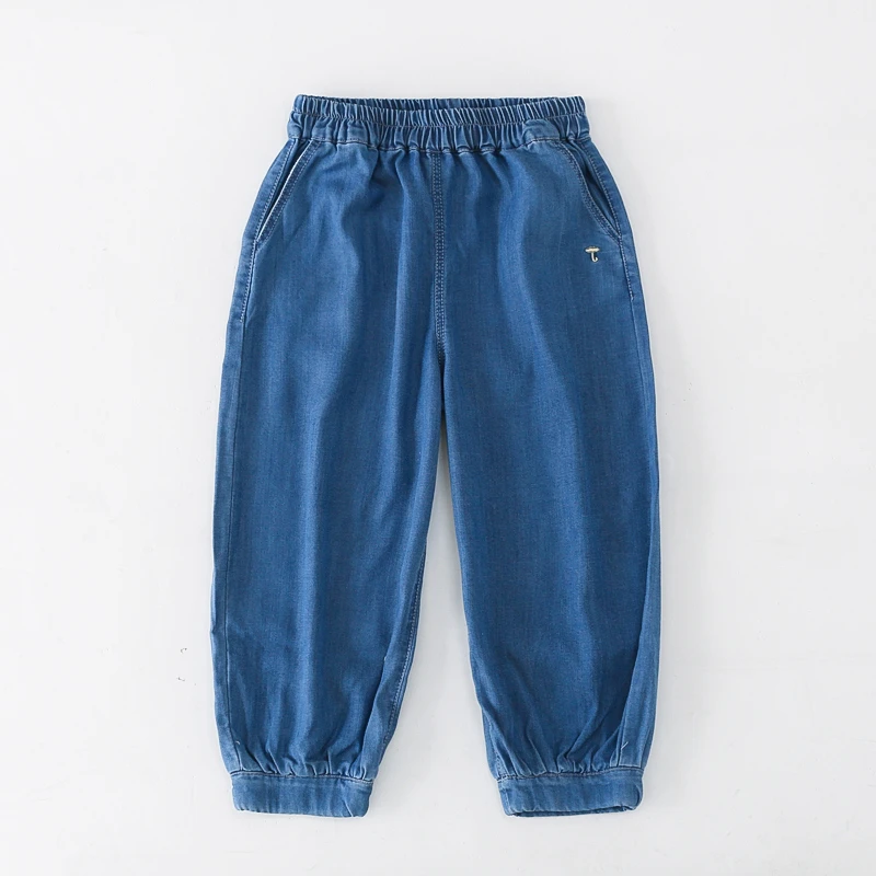 HR/HR儿童天丝裤子莱赛尔牛仔裤春秋春装男童女童裤子束脚长裤326