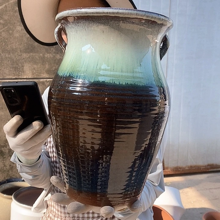 紫砂花盆瑕疵口20高32