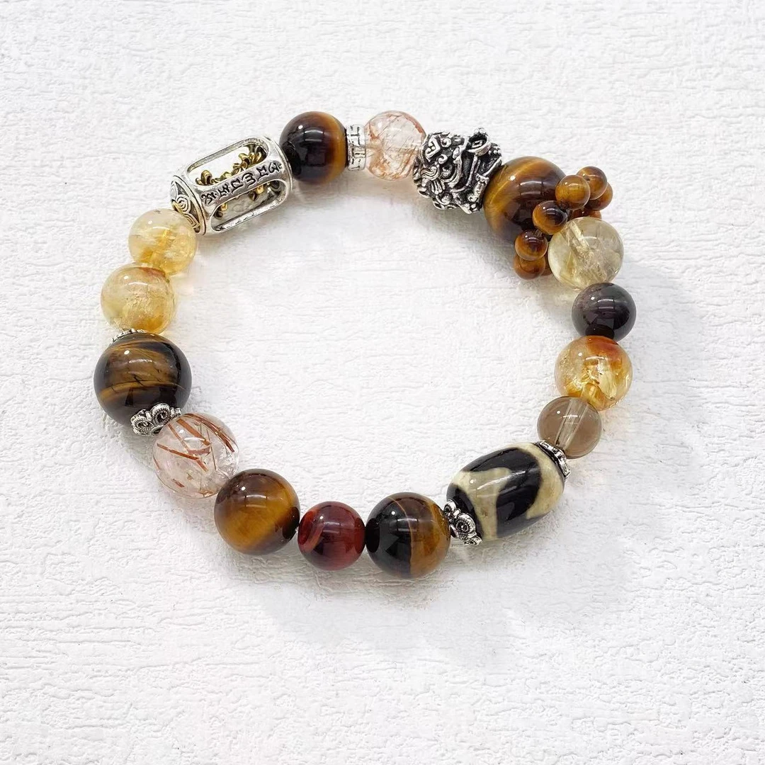 铜合金手链 木木（RZ7829） 预售  前途无量大金霸弹力手串