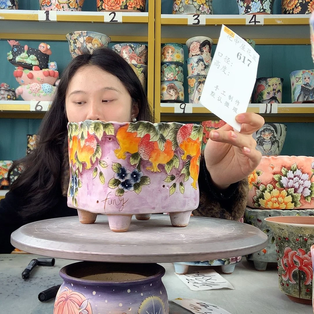 陶景德镇手工花盆617