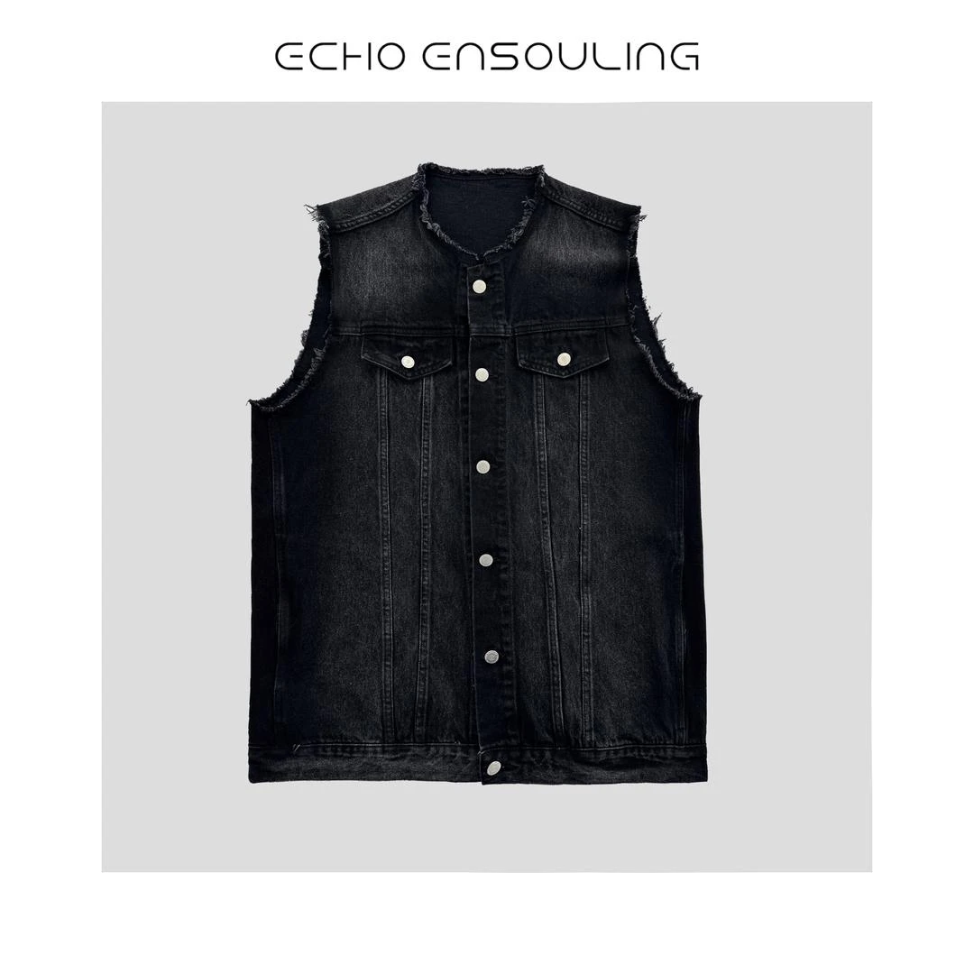 E13110｜牛仔阔版休闲百搭气质马甲｜点物赋灵