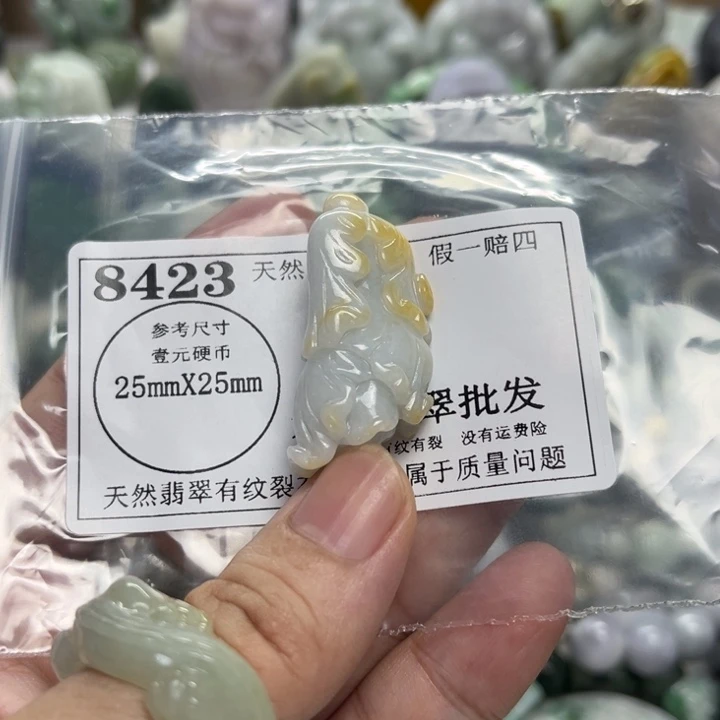翡翠未镶嵌颈饰8423