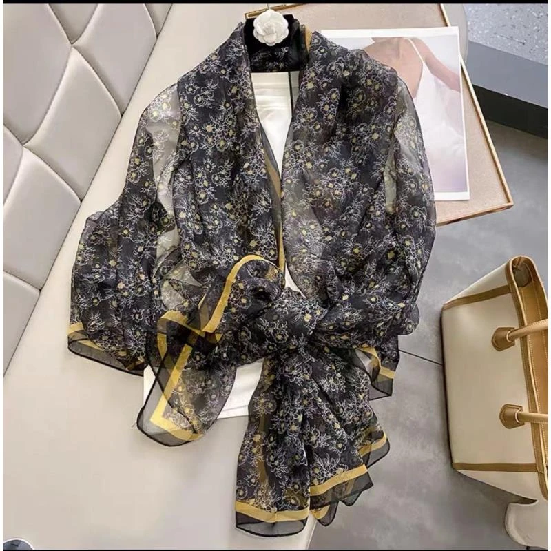 【小雏菊】优柔纱130x180左右丝巾沙滩巾时尚百搭女士新款围巾 1012